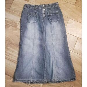 Vntg Tommy Hilfiger Denim Maxi Skirt Sz 2 Britney Spears Olsen Boho Grunge Y2k